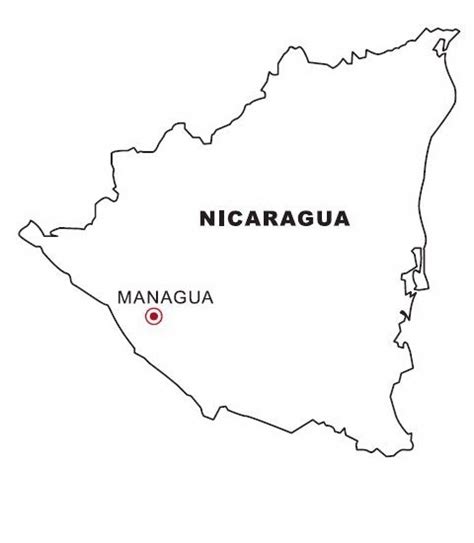 Mapa De Nicaragua Para Colorear Dibujo Views