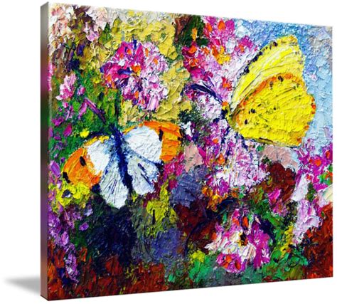 Impressionist Butterflies In Summer Garden By Ginette Callaway
