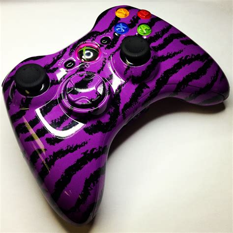 A Custom Modded Purple Tiger Stripe Camo Xbox 360 Rapid Fire Controller