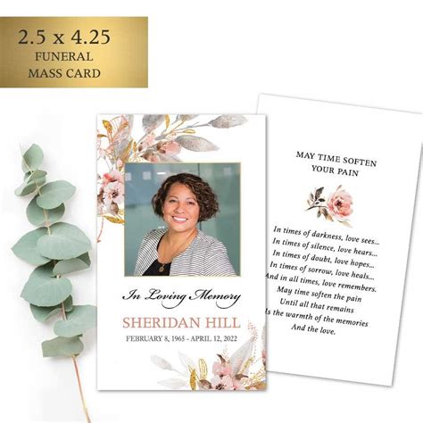 A Beautiful Funeral Keepsake Mass Card Celebrating Your Loved Ones