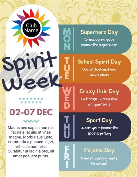 Copy Of Spirit Week Flyer Postermywall