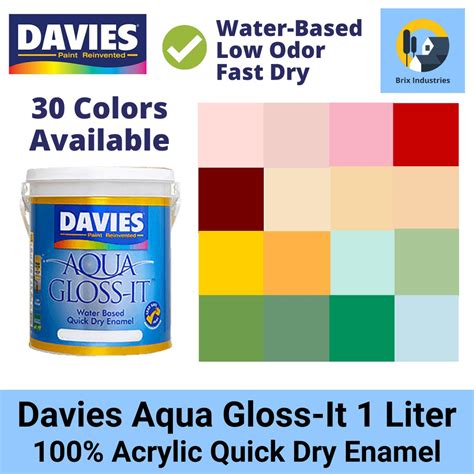 Davies Aqua Gloss It Odorless Water Based Paint Liter Acrylic