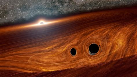 A Supermassive Black Hole Lit Up A Collision Of Two Smaller Black Holes Mit Technology Review