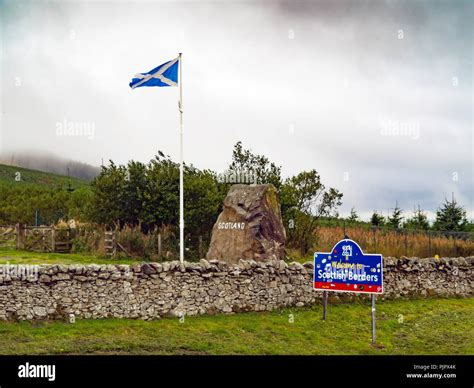 Welcome Scotland Road Sign Scotland England Hi Res Stock Photography