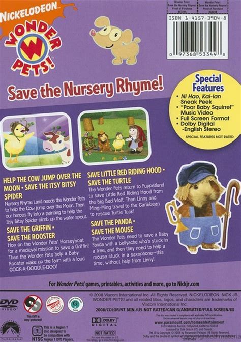 Wonder Pets Save The Nursery Rhyme Dvd 2007 Dvd Empire