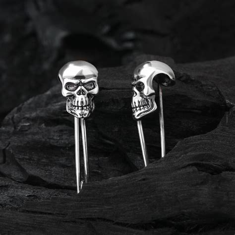 Jeulia Skeleton Pin Skull Sterling Silver Earrings Jeulia Jewelry