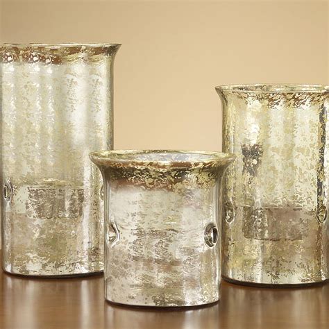 Mercury Glass Candle Holders Set Of Three Frontgate