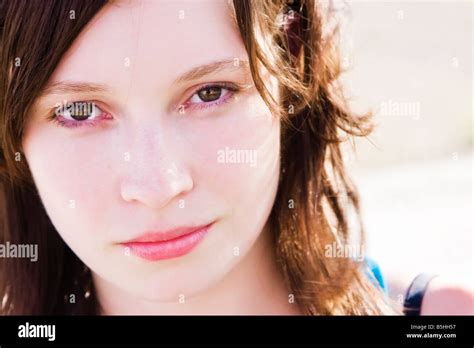 Young Beautiful Green Eyed Woman Portrait Stock Photo Alamy