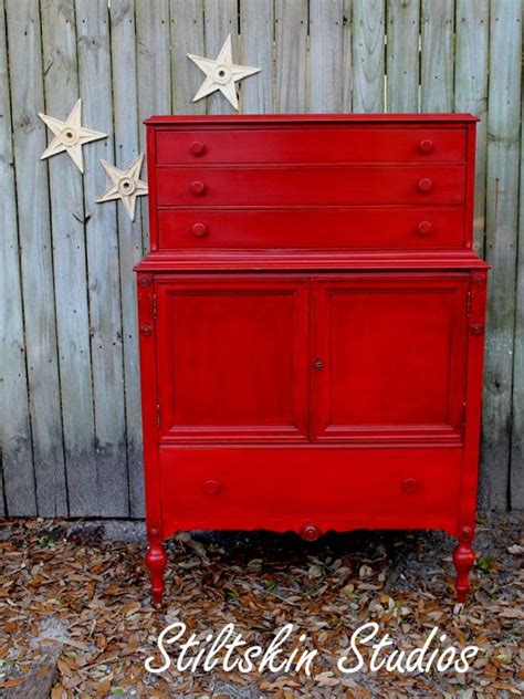 Dishfunctional Designs Vintage Red Painted Furniture Red Painted
