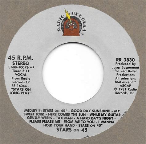 Stars On 45 Medley Ii Stars On 45 1981 Ar Vinyl Discogs