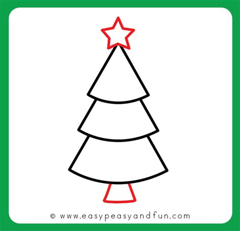 Draw the shape of the christmas tree and the presents. How to Draw a Christmas Tree - Step by Step Drawing Tutorial - Easy Peasy and Fun