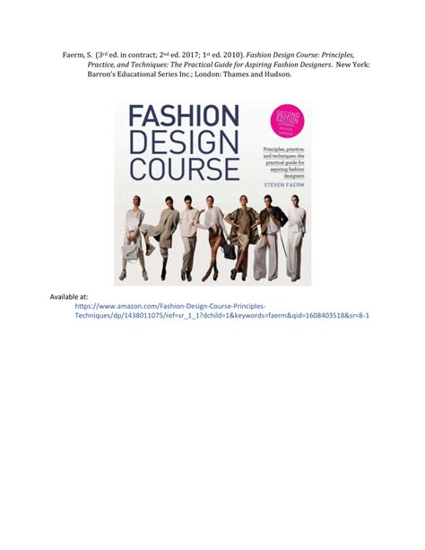 Pdf Fashion Design Course Principles Practice And Techniques The