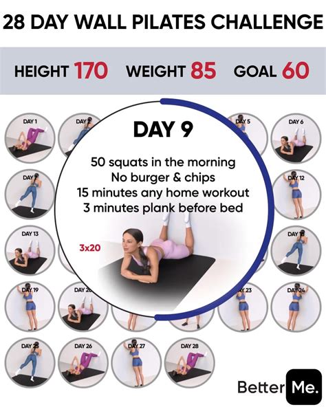 Day Challenge Wall Pilates Chart