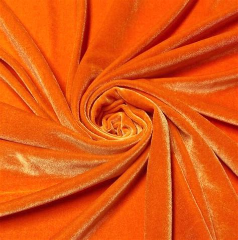 Orange Velvet Stretch Velvet Polyester Stretch Velvet Etsy