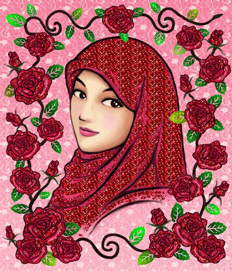 Gambar Kartun Muslimah Cantik Berhijab Animasi Bergerak 20 Gambar