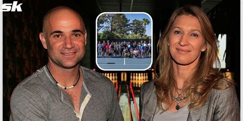 Steffi Graf And Andre Agassi Take To The Court Spend Time With Tennis