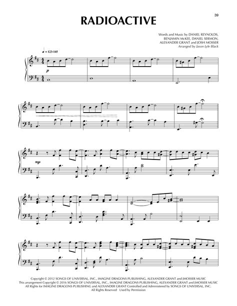 Hey, do you think about make more imagine dragons songs for piano solo? Radioactive (arr. Jason Lyle Black) Sheet Music | Imagine Dragons | Piano Solo
