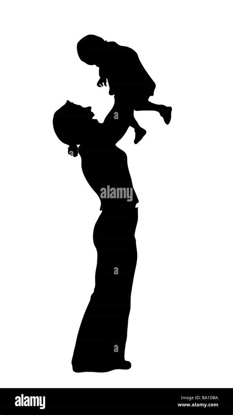 Vector Silhouette Mother With Baby Stock Photo Alamy