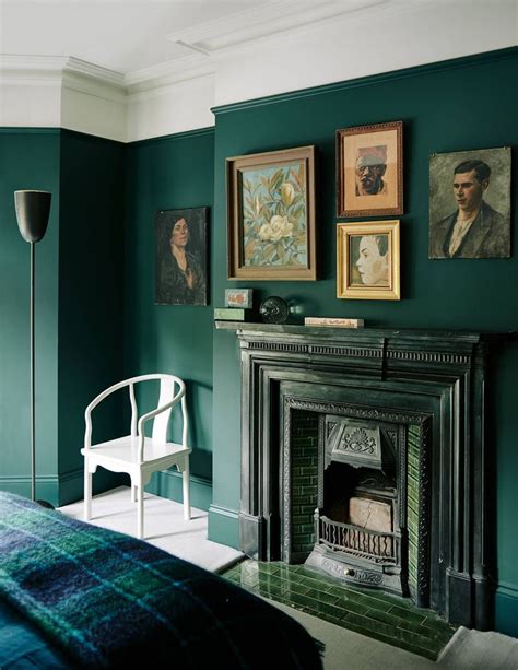 Interiorarchitecture Dark Green Living Room Green Accent Walls