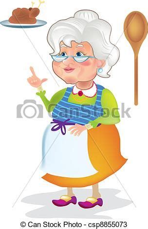 Vectors Of Grandma Cooking Csp Search Clip Art Illustration