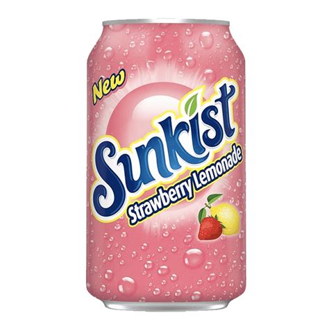 Sunkist Strawberry Lemonade Soda 355ml Soft Drink Can