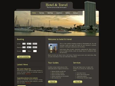 Plantilla Web Gratis Hotel And Travel Plantillas Html Gratuitas Hot