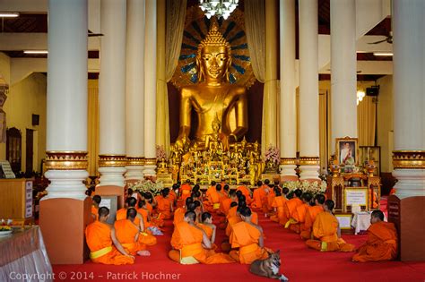 Ceremony In Buddhist Temple Chiang Mai Thailand