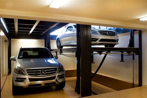 Custom Car Lift In California Garage Contemporary Garage Los