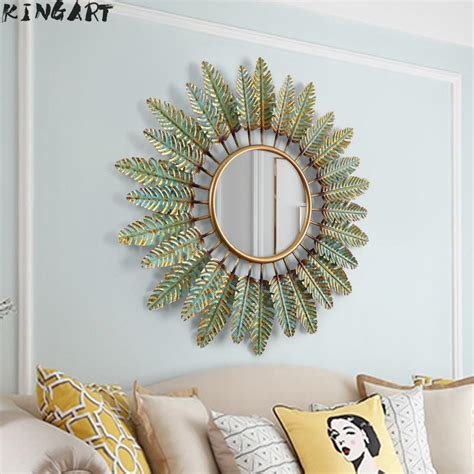 Antique Big Wall Mirror With Frame Metal Round Wall Mirror