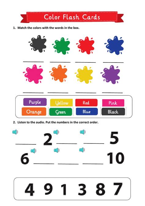 Colors and numbers online worksheet