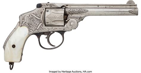Frank James An Engraved Pearl Handled Nickel Plated Revolver That