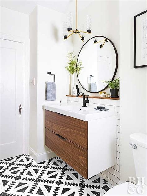Save up to 70% online at modern bathroom, browse our collection of bathroom vanities, faucets, sinks, showers, tubs and more! modern bathroom with round mirror and single sink cabinet ...