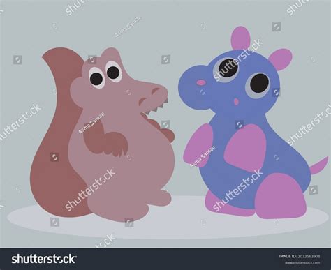Two Animals Facing Each Other Looking Stock Vector Royalty Free