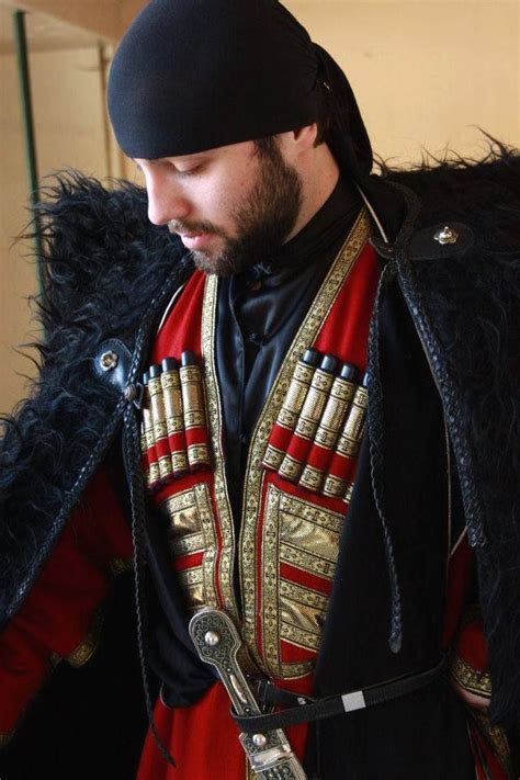 Georgian Traditional Costume Attire North Caucasus Men Traditional