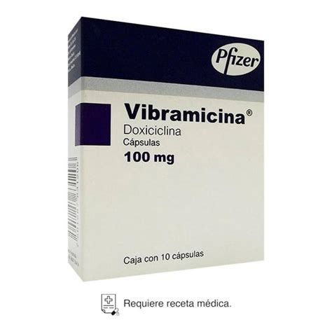 vibramicina doxiciclina 100 mg 10 cápsulas walmart