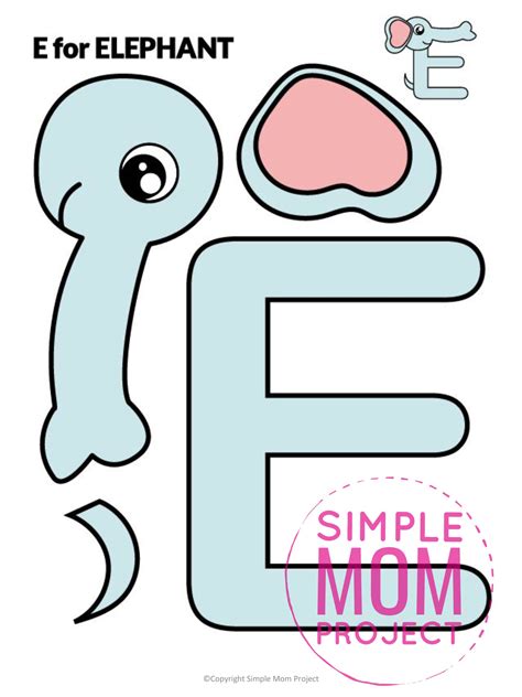 Free Printable Letter E Craft Template Simple Mom Project