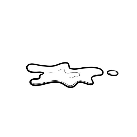 Water Spill Vector Illustration With Hand Drawn Doodle Cartoon Style