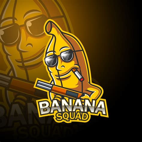 Premium Vector Banana Esport Mascot Logo Design