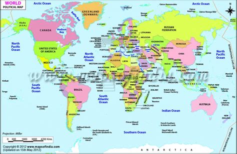 Kids World Maps With Countries Labeled