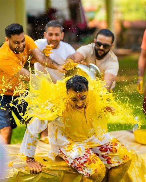 haldi photoshoot poses for groom with friends wedabout