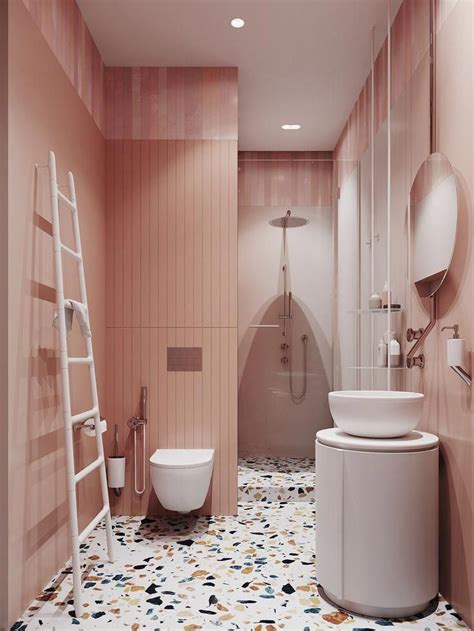 Pink And Terrazzo Bathroom Terrazzobathroom Bathroom Tile Designs