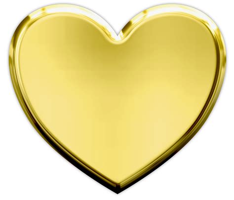 Gold Heart PNG Transparent Image png image