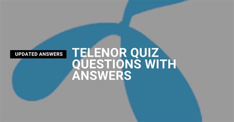 Telenor Quiz Answers For October 9 2023