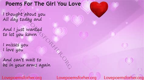 Cute Poems For The Girl You Love