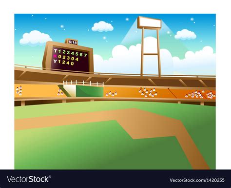Baseball Field Background Royalty Free Vector Image