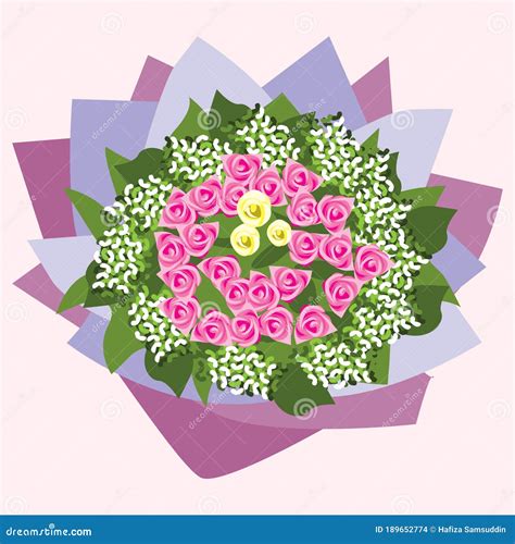 A Bouquet Of Colorful Flowers Vector Illustration Decorative Design