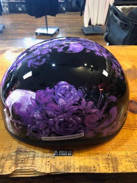 Z1r Black Purple Skull Nightshade Cc Beanie Motorcycle Riding Dot Half