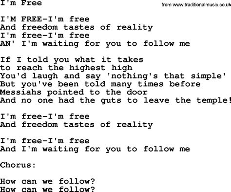 Many of them are written in a poetic these six sites, with lyrics for millions of songs and thousands of artists, will introduce you to sign up for our weekly blog newsletter for a chance to win a free fluentu plus subscription (value $240). I'm Free, by The Byrds - lyrics with pdf