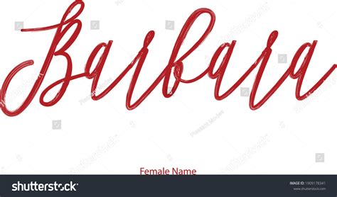 Barbara Womans Name Typescript Handwritten Lettering Stock Vector