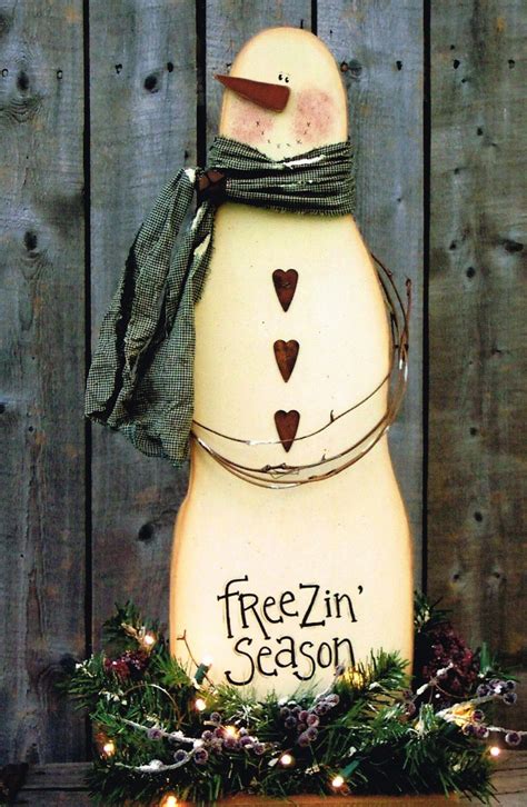 Cheerful Christmas Winter Snowman With Gift Tall Christmas